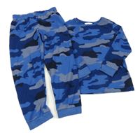 Modré army fleecové pyžamo M&S
