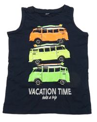 Tmavomodré tílko s auty 