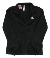 Černá sportovní propínací mikina s logem Adidas
