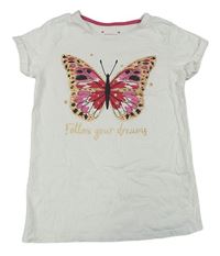Bílé tričko s motýlem Primark