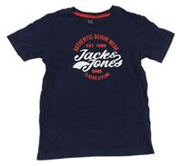 Tmavomodré tričko s nápisem Jack&Jones