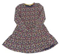 Tmavomodro-barevné květované bavlněné šaty Matalan