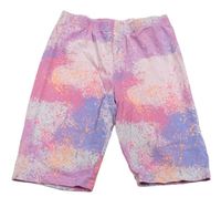 Růžovo-fialové flekaté elastické kraťasy Matalan