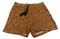 Oranžovo-černé puntíkaté kraťasy Matalan