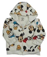 Bílá propínací mikina s Mickeym a kamarády a kapucí Primark