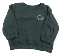 Šedozelená mikina se smajlíkem Primark