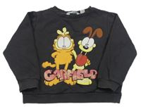 Tmavošedá mikina s Garfieldem H&M