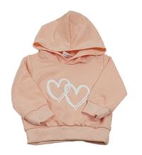 Růžová mikina se srdíčky a kapucí 
