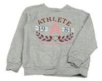 Šedá mikina s písmenem a nápisy H&M