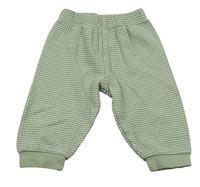 Zeleno-bílé pruhované žebrované tepláky 