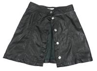 Černá koženková propínací sukně H&M