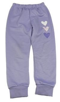 Lila tepláky se srdíčky