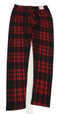 Nové - Černo-červené kostkované legíny 