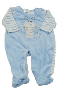 Světlemodro-šedý sametový overal se zvířátkem Ergee