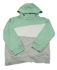 Zeleno-bílo-šedá mikina s kapucí Topolino