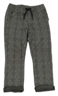 Černo-bílé kostkované teplákové kalhoty Next