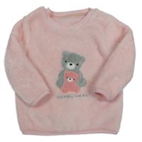 Růžová plyšová mikina s medvídky Nutmeg