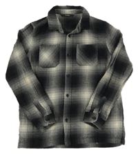 Černo-smetanová kostkovaná flanelová košile George