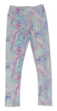 Barevné vzorované pastelové sportovní legíny Dunnes