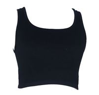 Dámský černý žebrovaný crop elastický top Primark 