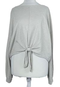 Dámské béžové crop triko s uzlem H&M