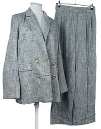 2set - Dámské šedé melírované volné kalhoty + blejzr Topshop 