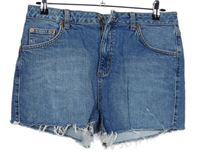Dámské světlemodré riflové roztřepené mom kraťasy Topshop