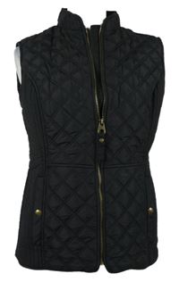 Dámská černá prošívaná šusťáková zateplená vesta Joules 