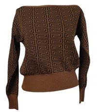 Dámský hnědo-černý vzorovnaý svetr River Island 