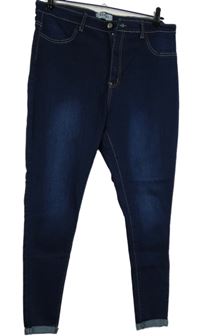 Dámké tmavomodré skinny elastické rifle 