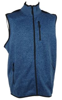 Pánaká modrá melírovaná pletená vesta Charles Vögele