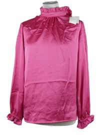 Nové - Dámská fuchsiová saténová halenka 