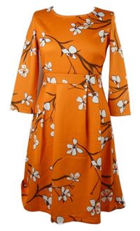 Dámské oranžové květované šaty Bodyflirt 