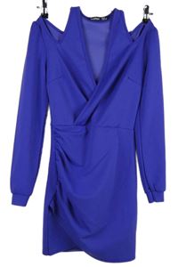 Dámské fialové minišaty s průstřihy na ramenou Boohoo vel. 32