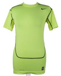 Pánské neonově zelené sportovní funkční tričko Nike 