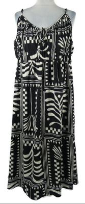 Dámské černo-bílé vzorované midi šaty H&M