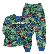 Modré plyšové pyžamo s Minecraft Primark