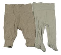 2set- hnědé žebrované lehké tepláky+ světlešedé polodupky