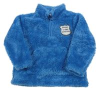 Modrá chlupatá mikina s nášivkou Impidimpi