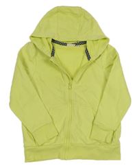Neonově žlutá propínací mikina s kapucí kids