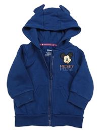 Tmavomodrá propínací mikina s Mickey Mousem a kapucí Disney