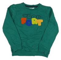 Zelená mikina s nápisem