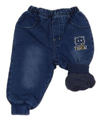 Modré podšité cuff rifle s tygrem 