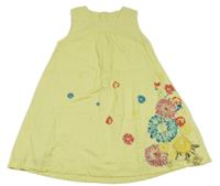 Žluté plátěné šaty s kytičkami Name it