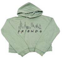 Mintovo-zelená crop mikina s kapucí FRIENDS H&M