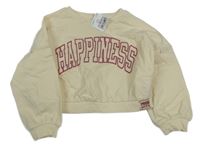 Nové - béžová crop mikina s nápisem Next