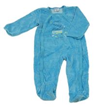 Tyrkysový sametový overal s medvídkem Absorba