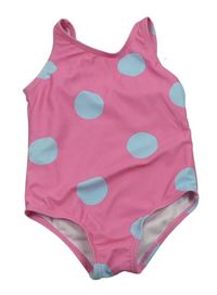 Růžové puntíkaté jednodílné plavky Primark