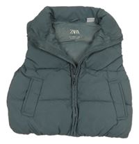 Tmavošedá šusťáková zateplená vesta Zara