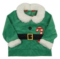 Zelená sametová vánoční mikina s kožíškem - Elf C&A